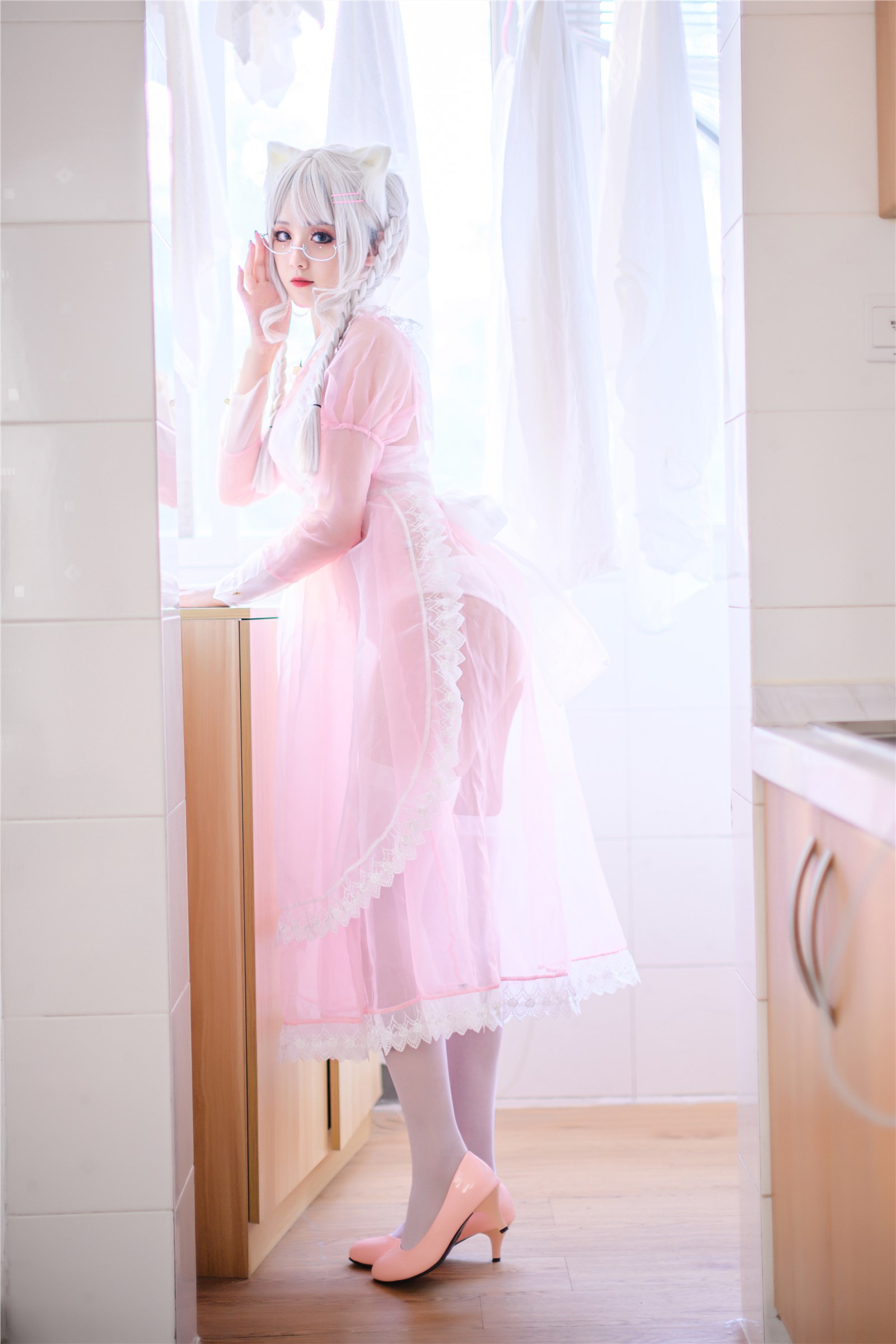 No.003 autumn bright pink transparent maid(8)